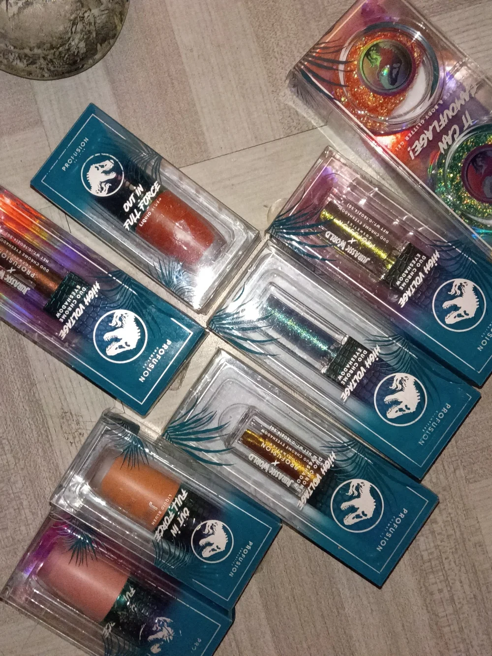 Profusion Cosmetics Eyeshadow Set — Teal, Orange, Gold, Purple, Green